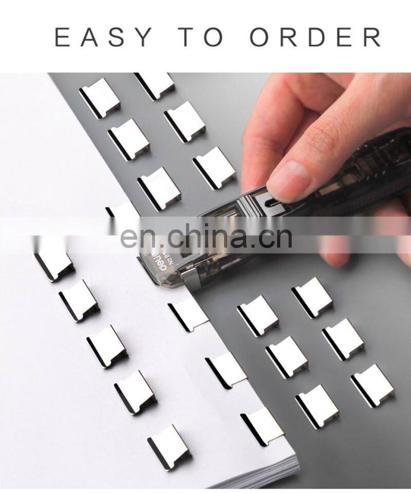 Deli Push Clamp Binder Stationery Clips Stapler Multifunction Paper Storage Artifact School Office Supplies Metal Clip Holder