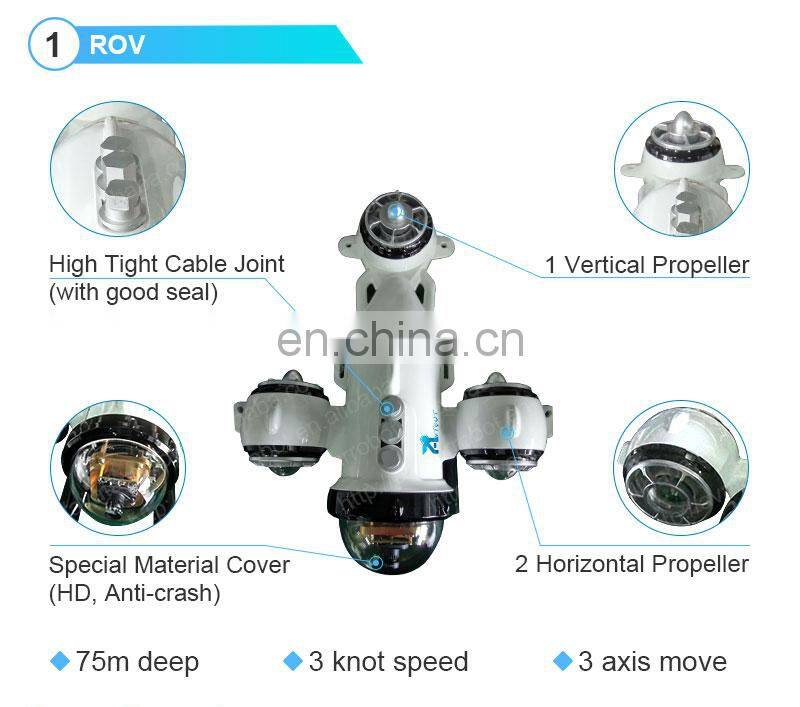 75m blue tooth controlled underwater drone with hd camera