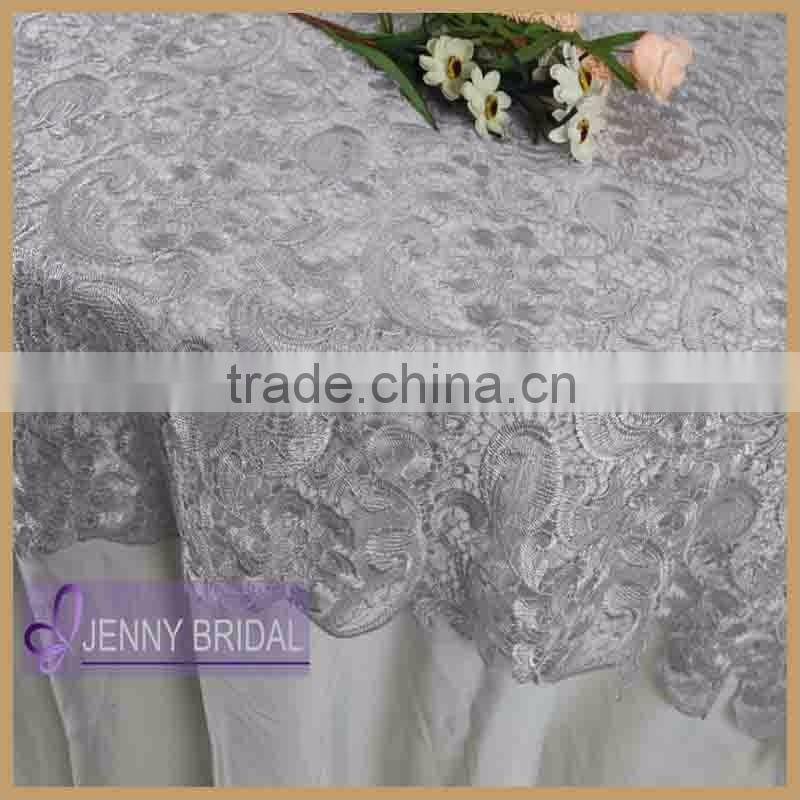 TL036A made in china beautiful gery wedding lace table overlays for sale
