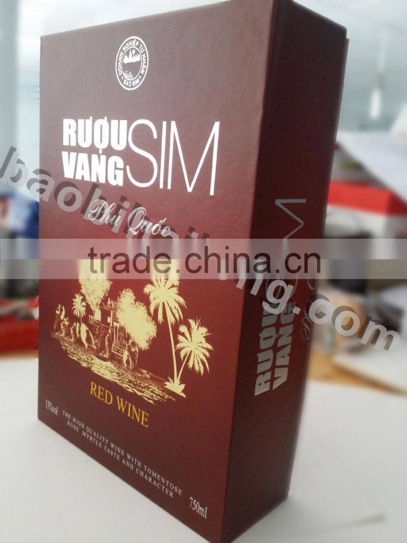 Luxury Wine Gift Carton Box / Vietnamese Sim Wine