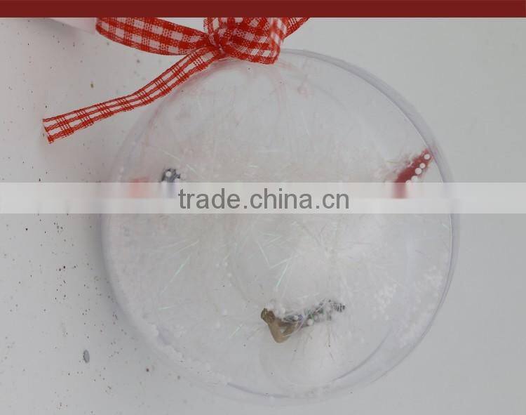 Clear Plastic Christmas Balls Cute Bird OEM Opening Christmas Bauble Ball