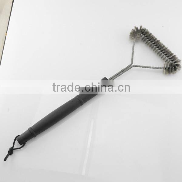 Amazon Hot rank 12'' BBQ grill brush zinc plated wire bbq cleaning brush 12inch steel wire brush custom