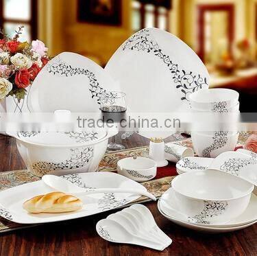 56 pcs decorative and home used western style dinner plates set