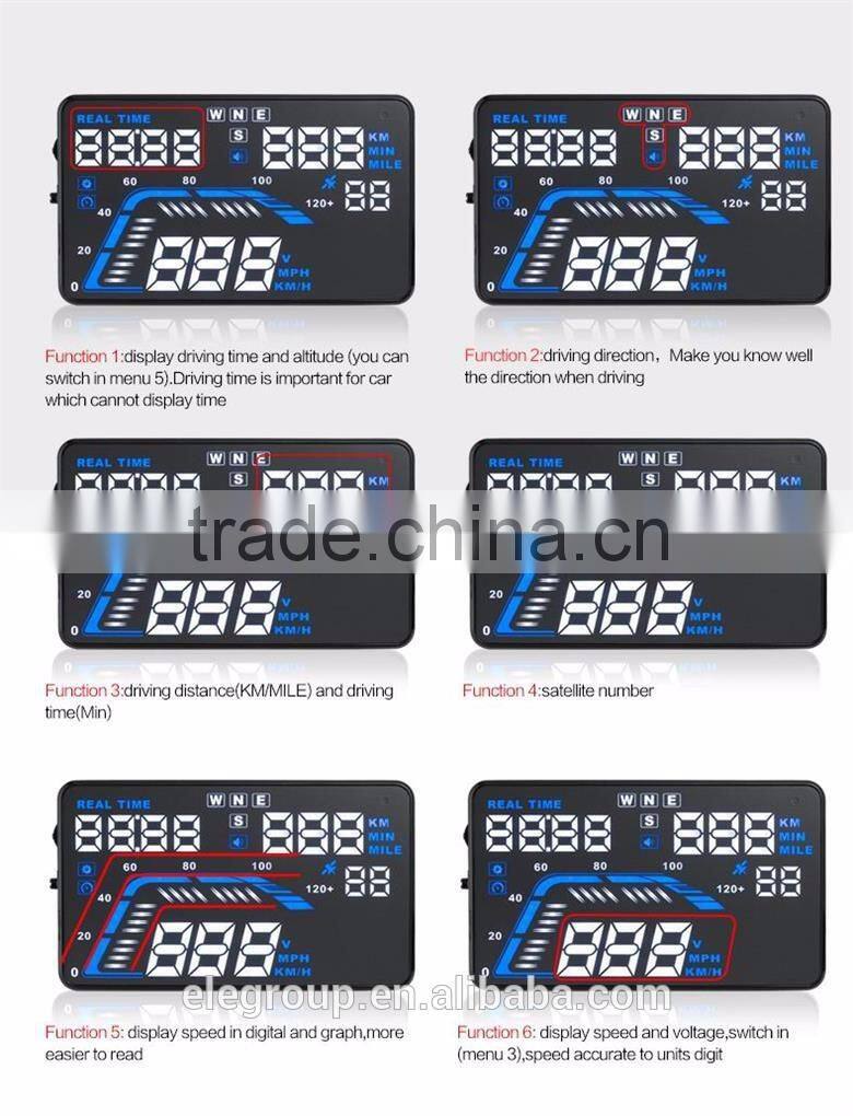 Universal 5.5" Inch Q7 LED Head Up Digital Display Car GPS OBD2 HUD