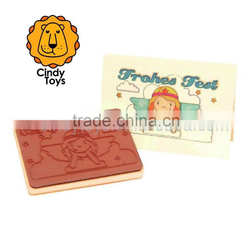 Wooden Rubber Stamp Merry Xmas 1 pcs for Christmas