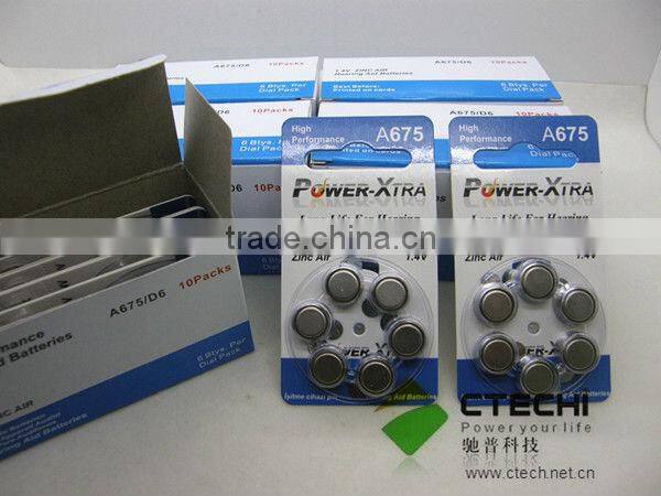 1.4V A13 Zinc-air button battery in Blister Card for hearing aid