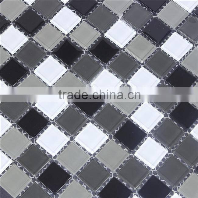 hot sale black white and grey color glass mosaic
