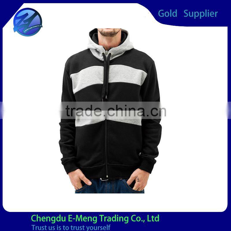 High Quality Cotton Fleece Zip Custom Hoodies Blank for Men