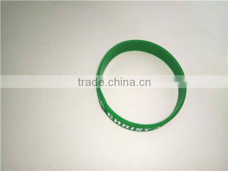 Novelty Style Green Silicone Bracelet Rubber Snap Slap Wristband Producer