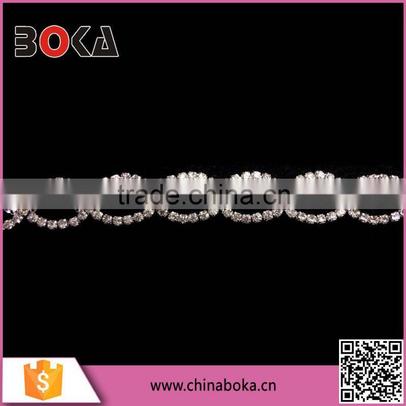BOKA high quality crystal diamond trim banding, rhinestone banding trim for wedding dress