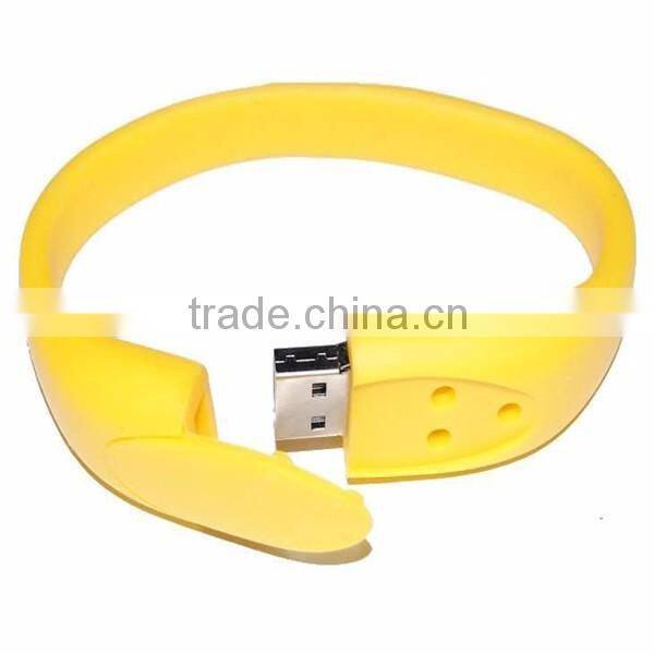 2016 pvc bracelet usb flash , hand band usb flash drive