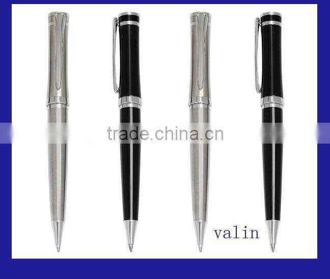 (va1104) Black and silver promotion metal gift pen with twist mechanism