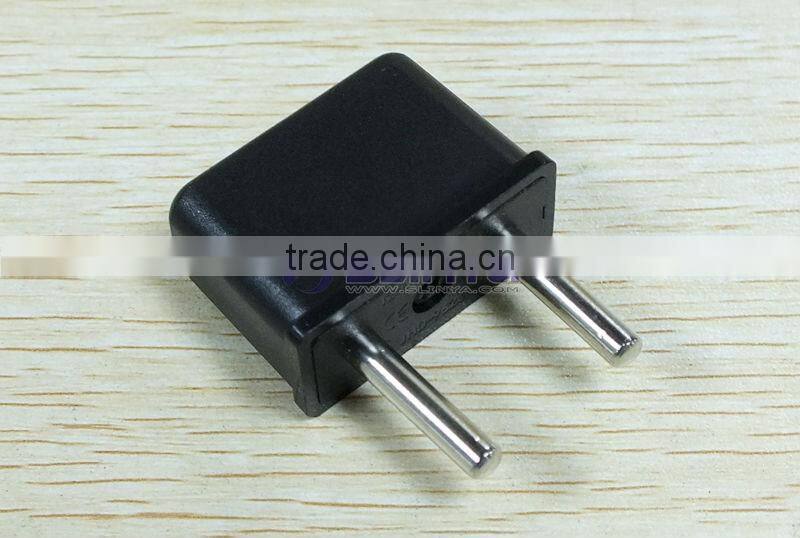 Black Copper US to EU AC Power Plug Travel Converter Adapter