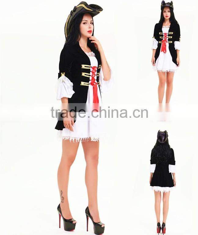 walson hot sale Ladies Pirate Wench Caribbean Buccaneer Beauty Fancy Dress Party Costume