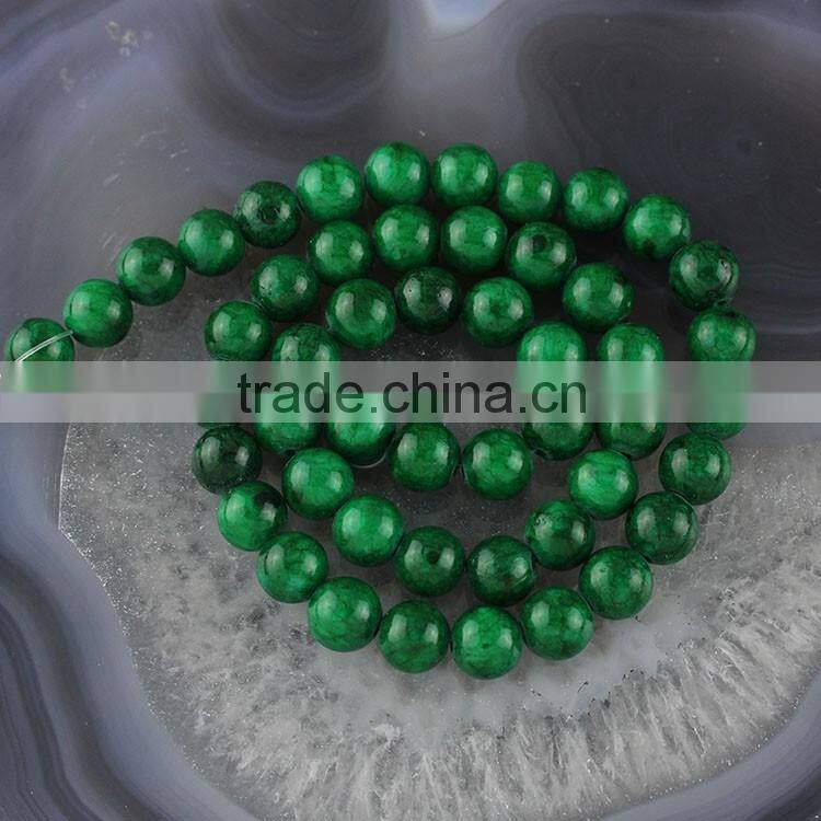 YJ1122-5 Wholesale green dyed jade stone beads sting