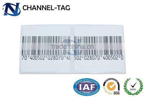 High quality new EAS RF sticker label with fake barcode for anti theft