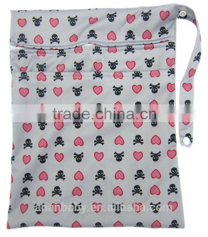 China wholesale plain color waterproof baby diaper wet bag