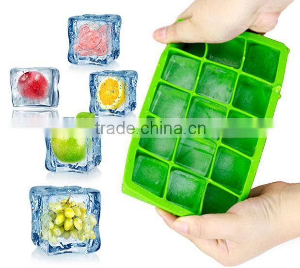2016 hot sale food grade FDA and LFGB colorful silicone ice tray
