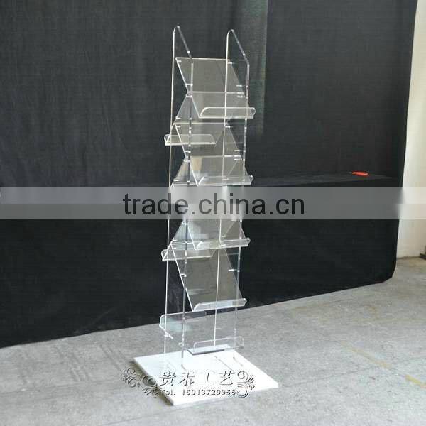 high quality acrylic podium, guihe magazine display holder
