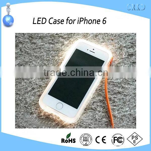 high quality led phone case for iphone 6 with USB cable