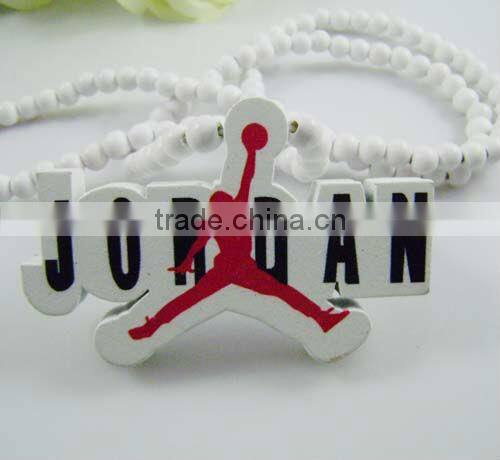 Jordan Pendant Beaded Chain Wood Beads Rosary Necklaces