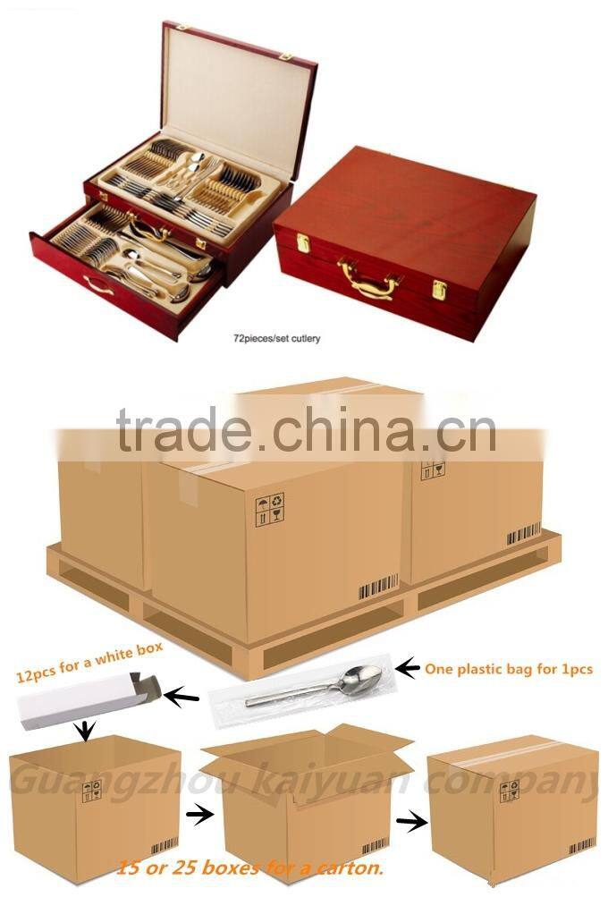 Cutlery gold plated,rose gold tableware,gold flatware