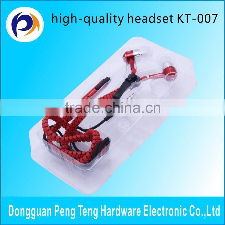 fashion design earphone zipper with mic