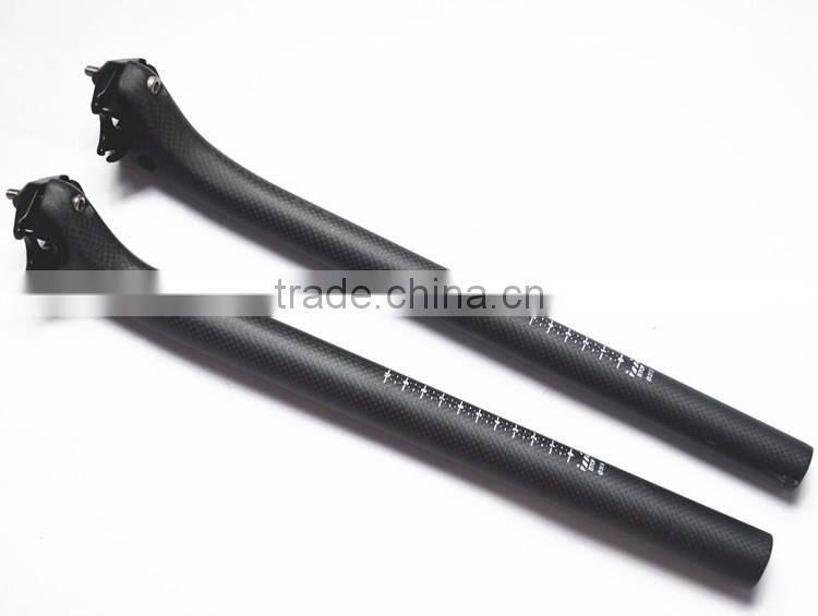 full carbon fiber bicycle seatpost MTB road bike parts superlight 190g seat post 3k matte 27.2/30.8 /31.6 *400MM offset 25mm