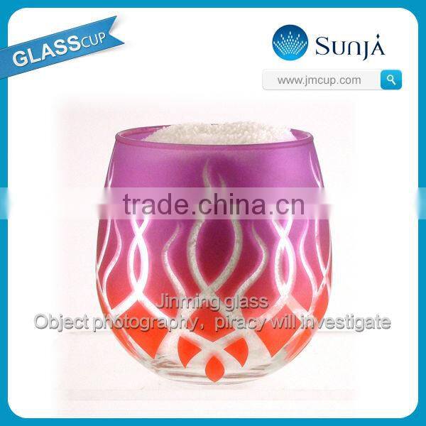 OEM painting east asia exporting glas Chromatic Glass Ice cream glasses with cool design pattern tumbler Ice cream Glass Tumbler