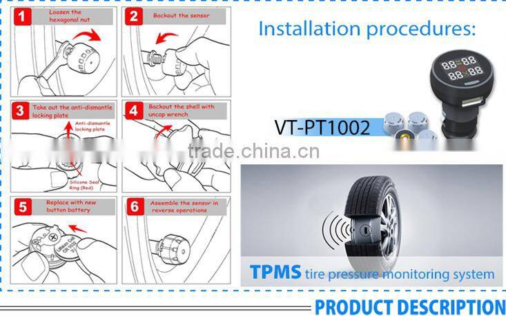 digital tire pressure gauge TPMS with aotomatic connection