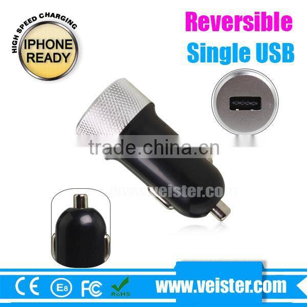 Colorful 5V1A Reversible USB Car CAdapter for iphone 6