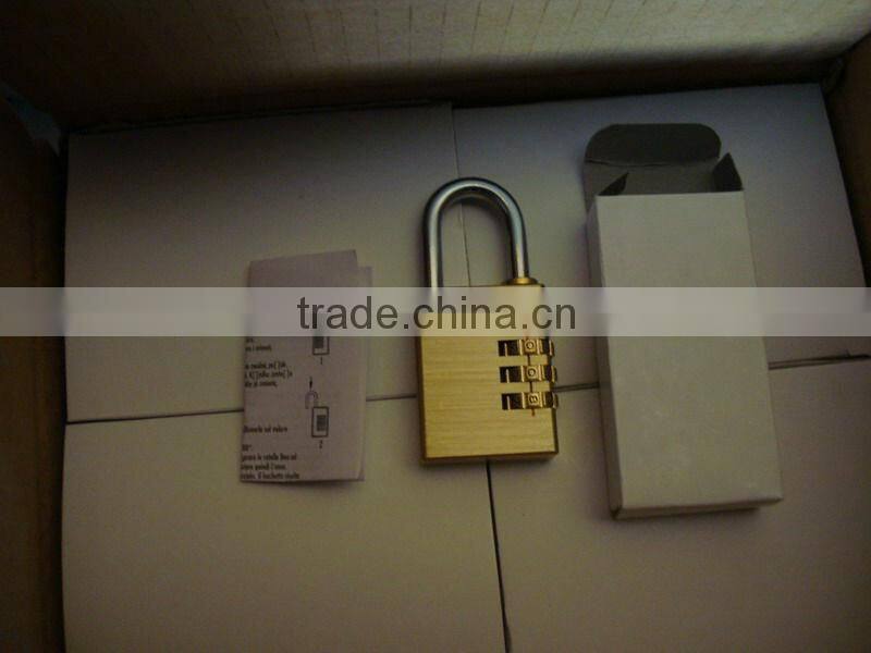 20mm Solid brass combination padlock with 3digits