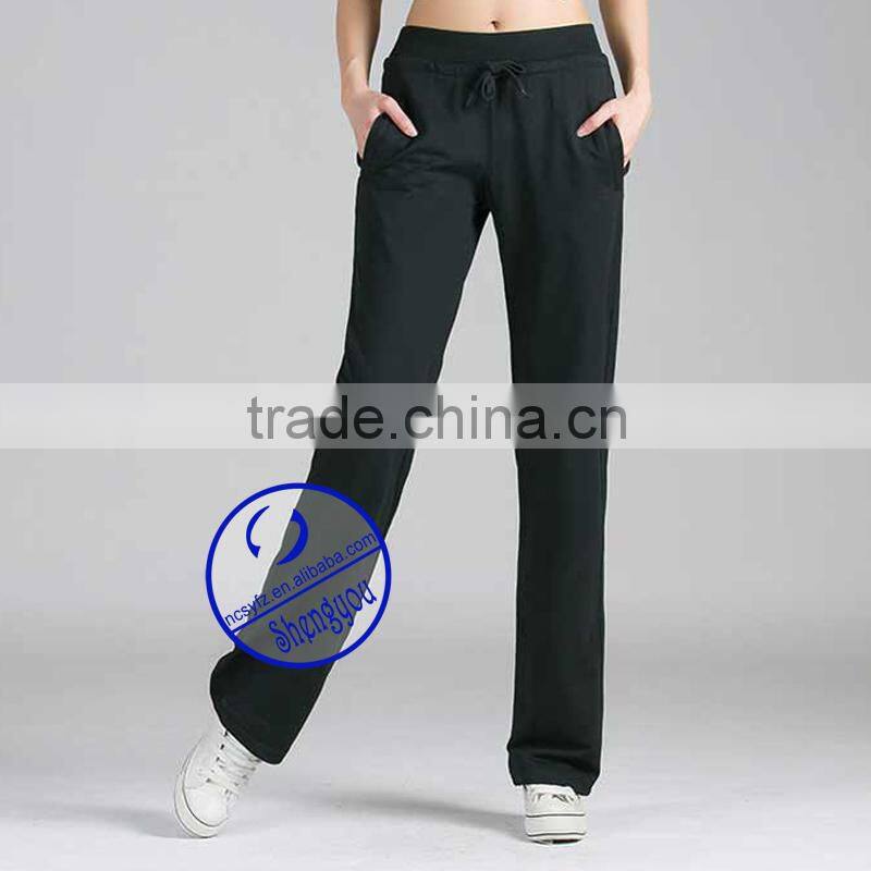 Wholesale custom 100% polyester blank women yoga sweat pants