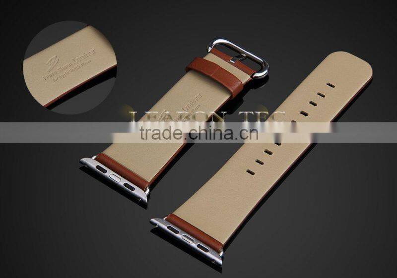 For apple watch band, Genuine leather watch band strap with adapter adjustor