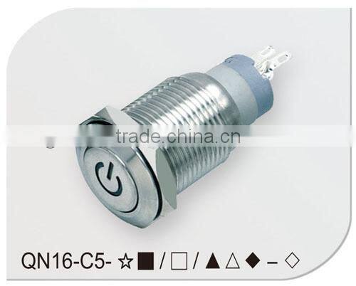 Dot illuminated 16mm push button switch