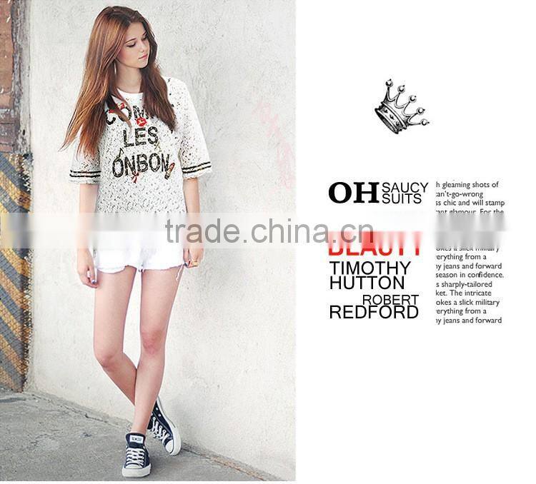 High quality cheap women shirt designing lace