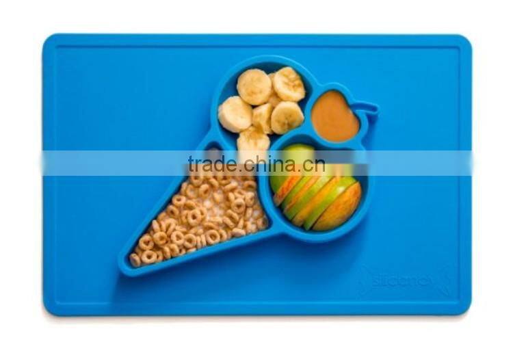 BPA Free Wholesale Non-slip Silicone Placemat for Kids