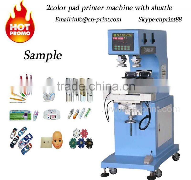 two color closed pad pringting machine closed Ink Cup Tampogrifa pen printer LC-PM2-100T