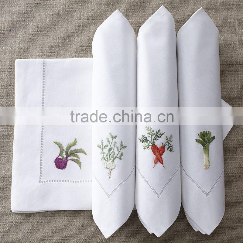 hand embroidery napkin,hemstitch napkin,linen napkin
