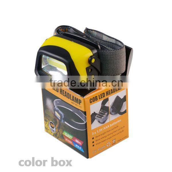 Battery Powered Ultra Bright 3W COB LED Headlamp