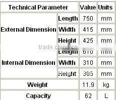 60L Plastic Ice Cooler Chest
