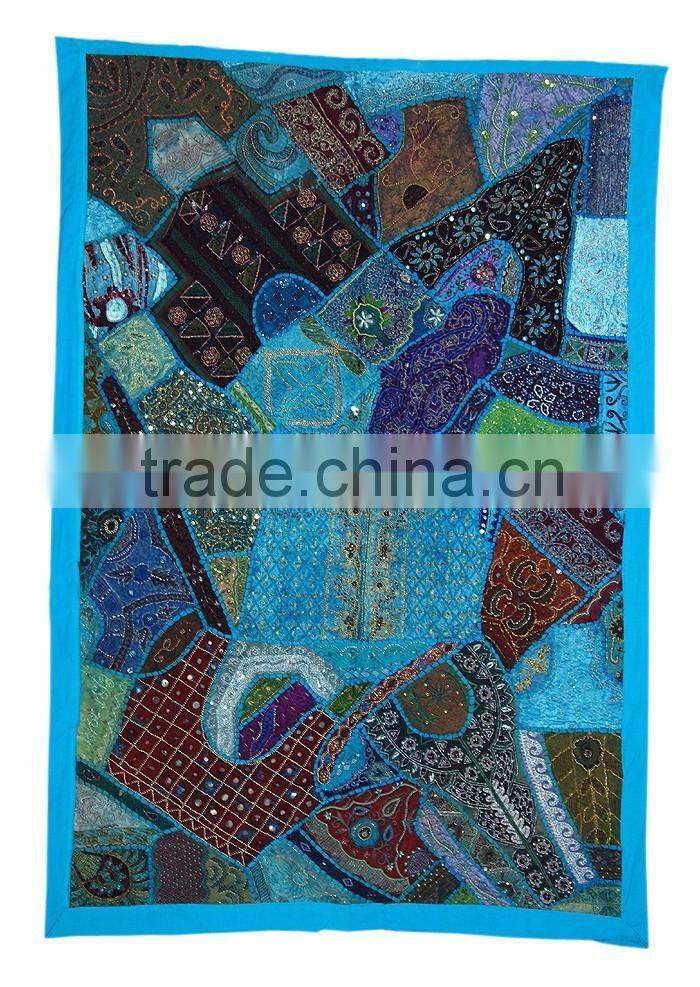 Rajasthani Dancing Natraj Twin Ethnic Cotton Handmade Hippy Bohemian Wall Hanging