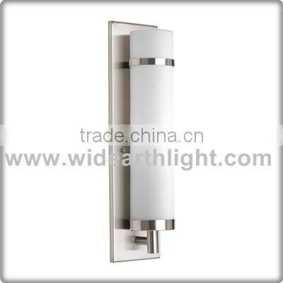 UL CUL Listed Opal Glass Shade Hotel Wall Bath Light In Nickel Finish For Hotel W40328