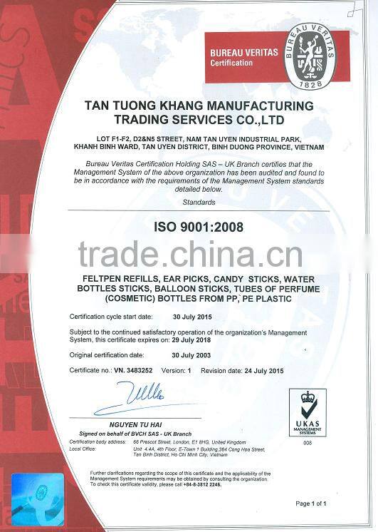 SEDEX, WCA INTERTEK Audited Drinking Straw