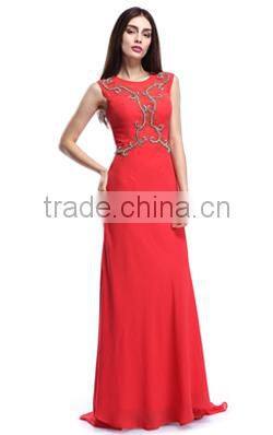 Gorgeous Sheath high neck Petite Formal Evening Gowns With Beading