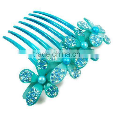 Fashion flower rhinestone Insert Comb