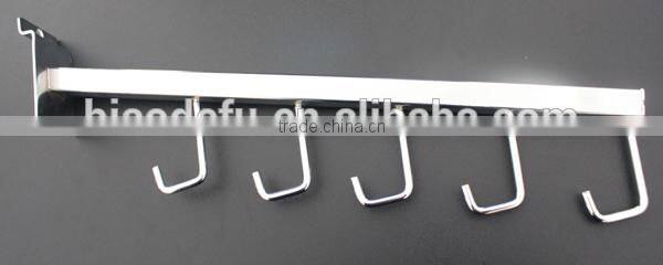 Metal Chrome Finishing Clothes Hanging Display Hook with J Hooks