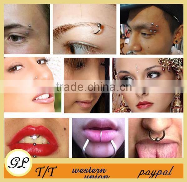 BA01073 lollipop logo fashion industrial barbell earrings , cool industrial body piercing