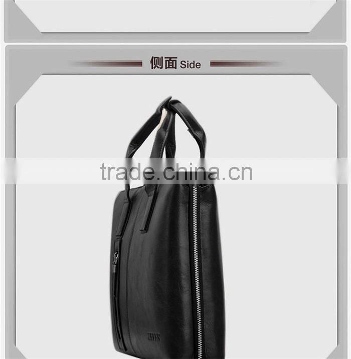 Luxury leather business laptop bag briefcase for man documents handbag