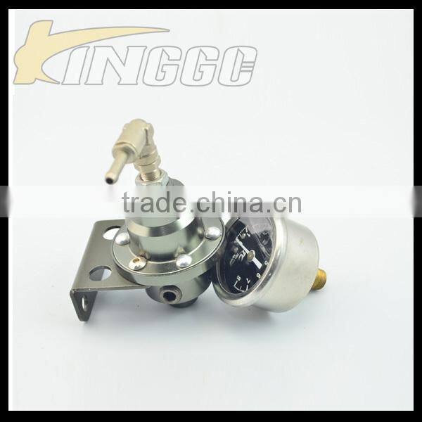 Auto Universal Adjustable Aluminum Fuel Pressure Regulator Kit with hose line kits&Fittings&Gauge